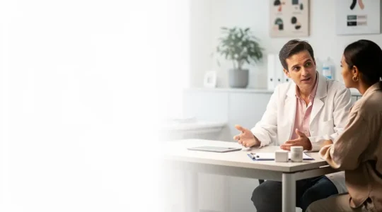 Patient et medecin echangeant lors d'une consultation, illustrant la difference de prise en charge entre secteur 1 et secteur 2